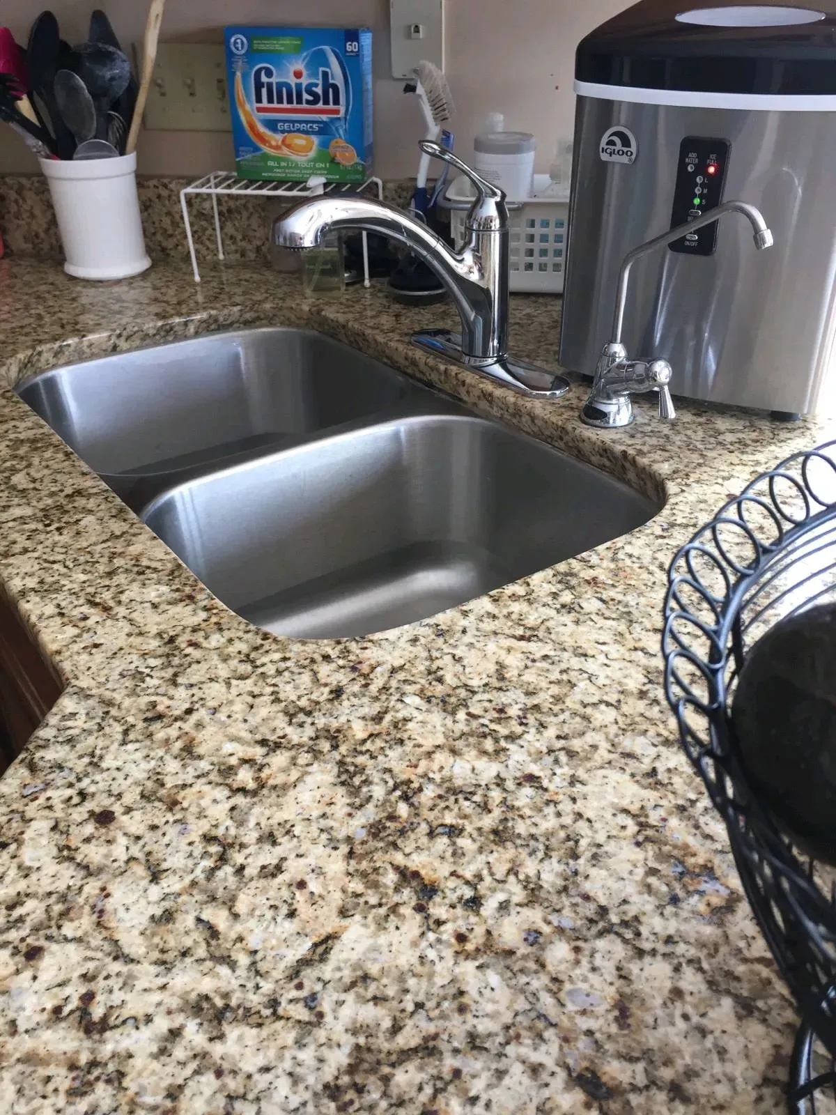 Kitchen sink after, gleaming